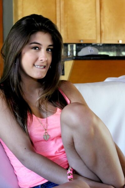 Hot brunette teen Natalie Monroe teases you with her bubble butt Image #9