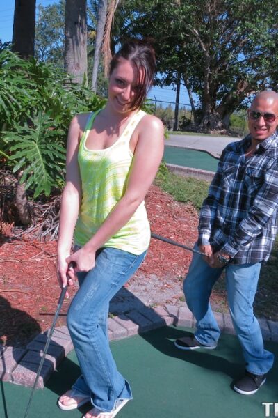 Hot golfer Nikki Lavay pays her game bet by bending over for wild doggystyle Image #1