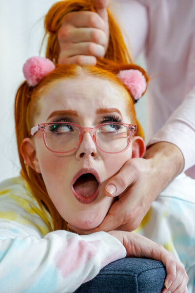 Teenage babysitter with pigtails Cherry Fae gets dominated & boned on the sofa Image #12