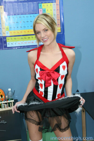 Blonde cutie Riley Ray flashes sexy panties while posing in Halloween costume Image #8