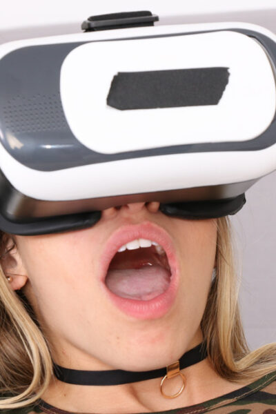 Blonde teen Khloe Kapri masturbates while wearing VR goggles Image #12