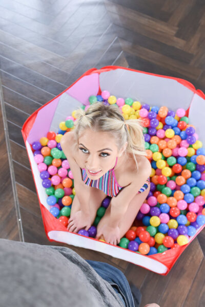 Blonde teen Sky Pierce gets fucked in hot positions in a colored ball pit Image #5