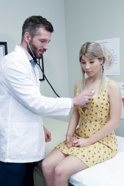 Tiny innocent teen Vienna Rose gets dicked by the doctor at yearly exam Image #3