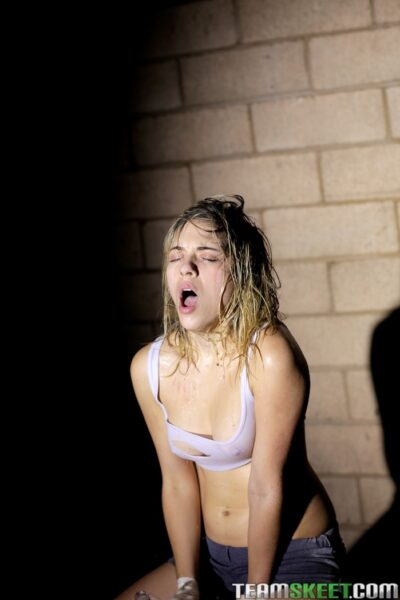 Hot blonde teen Lia Lor shows her wet small tits after training hard Image #8