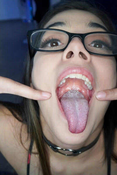Petite teen Harmony Wonder getting her pretty face fucked by a big cock Image #3