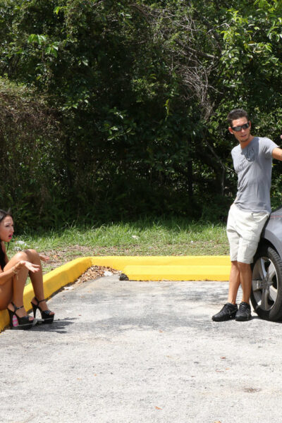 Big assed Latina teen Chanel Collins sucking a stranger's dick in the car Image #5