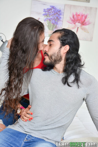 Brunette stunner Mariana Lopez blows a big dick, gets fucked and facialized Image #1