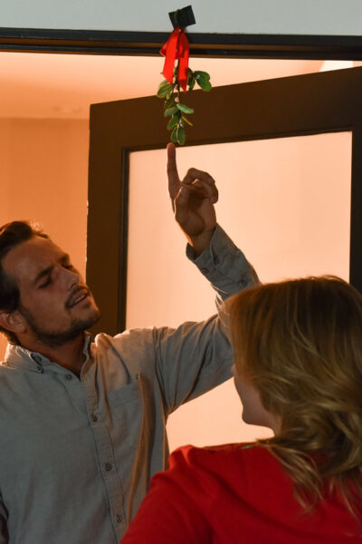 Hot blonde Britney Light and brunette Mazzy Grace share a Christmas cock Image #4