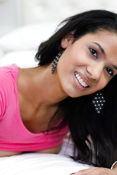 Sexy Indian babe Karmen Bell spreads her teen cunt after stripping Image #10