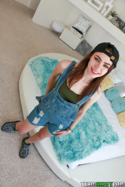 Sexy teen Lucie Cline drops her shorts for a big cock & thick cumshot facial Image #6