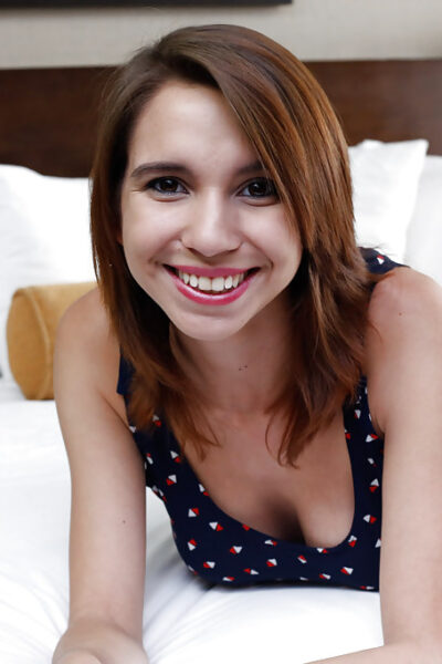 Clothed teen amateur Cece Capella revealing nice boobs and bald vagina Image #3