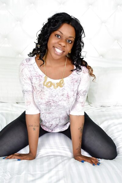 Ebony chick Blue Love is a pretty voluptuous babe with kind heart Image #5