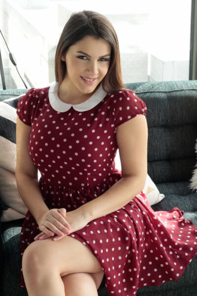 Hot busty Valentina Nappi bares big ass on nerd boy's knee in steamy seduction Image #5