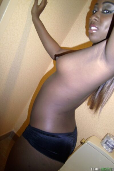 Hot ebony amateur Cashmere Minage exhibits her medium tits & smooth sexy ass Image #6