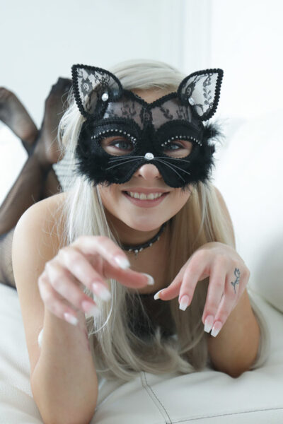 Kinky blonde teen Skylar Valentine gets her twat rammed in hot fishnets Image #4