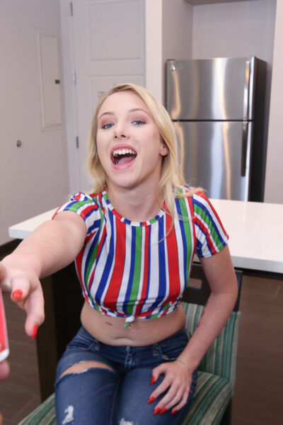 Little teen Dixie Lynn losing her virginity with her black stepbrother Image #13