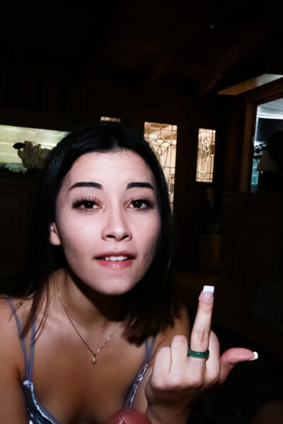 Really cute teen Aria Lee blows her stepbrothers huge shlong with ease Image #16