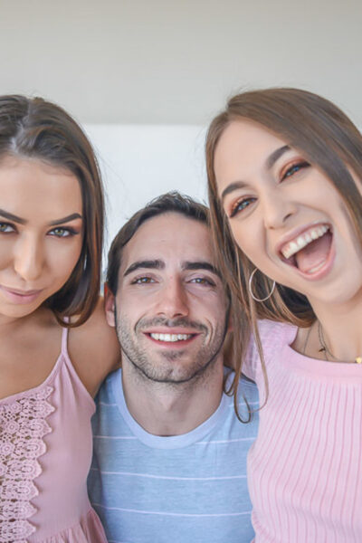 Sluts Melissa Moore & Riley Reid give their stepbrother a hot threesome fuck Image #6