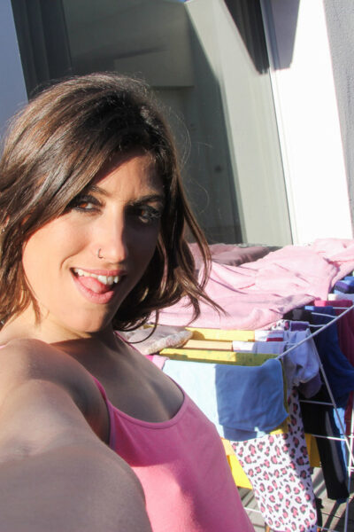 Slutty big eyed brunette Julia Roca gets on her knees to give super POV blowy Image #2