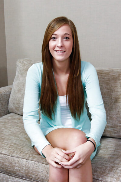 Teen babe Molly Manson flashing firm tits, tight ass and shaved pussy Image #1