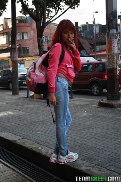 Young redhead Latina Crystal Salzedo gets seduced on the street and picked up Image #8