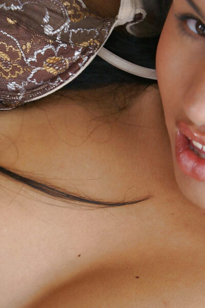 Bosomy latina Juana Chavez stripping and enjoys pussy fingering Image #5