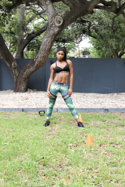 Ebony hottie Mya Mays gets all sweaty while working out outdoors Image #1