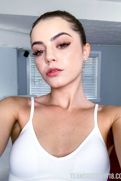 Fit teen Kylie Quinn strips her gym wear and poses naked in a solo Image #13