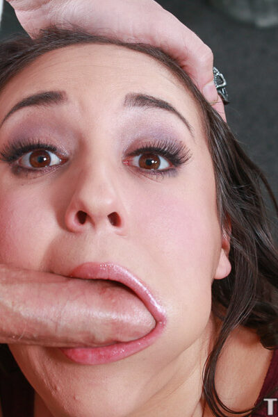 Pretty faced brunette Kylie Kalvetti faced fucked by large cock for cumshot Image #12
