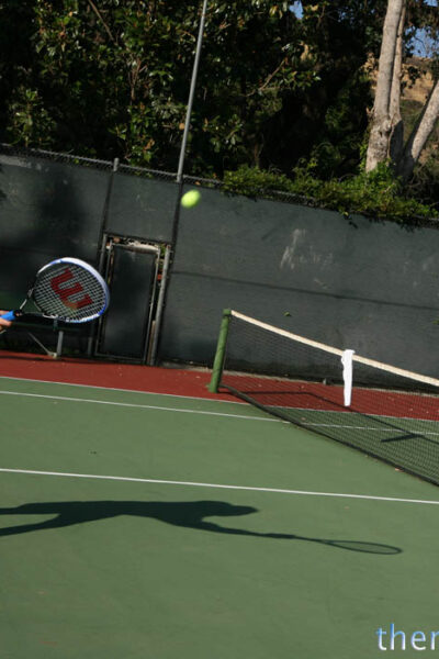 Sexy Penny Flame entices with ass & cleavage in tight dress on a tennis court Image #18