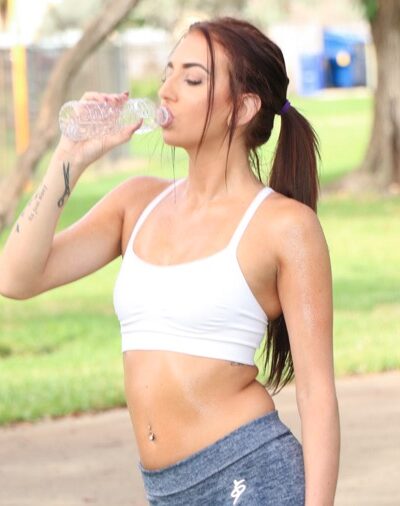 Sporty teen Aubrey Rose with tiny tits rides cock in steamy after workout fuck Image #5