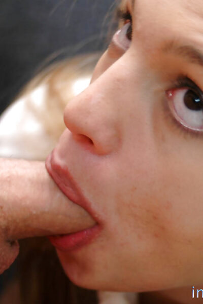 Wonderful blonde schoolgirl teen Samantha giving a wet blowjob Image #12