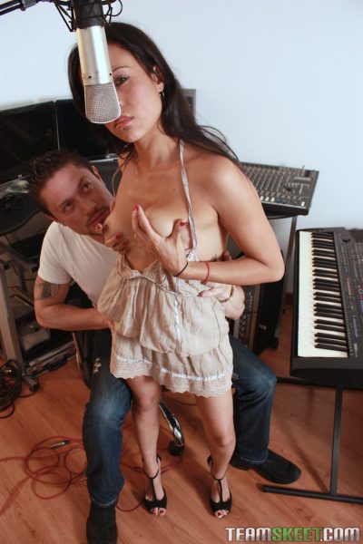 Latina with medium tits Carolina Aguirre gives blowjob and gets slammed hard Image #7