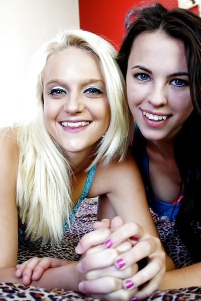 Naughty lesbian floosies undressing and licking each other's shaved pussies Image #7