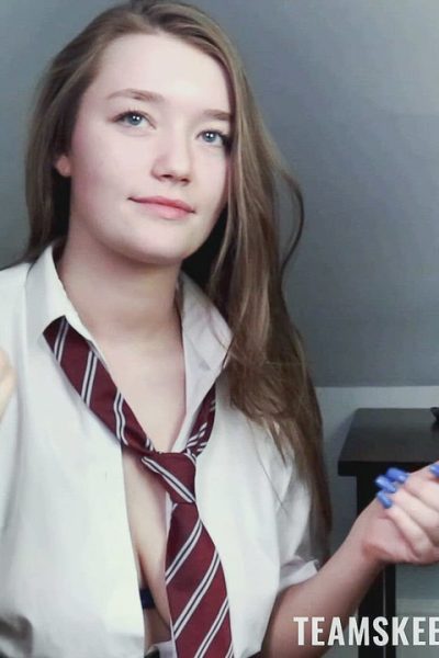 Naughty schoolgirl Olivia Keane masturbates with a vibrator in an MFM 3some Image #5