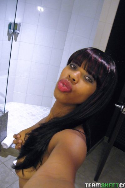 Ebony teen Queen V presents hot collection of self shot scenes Image #11