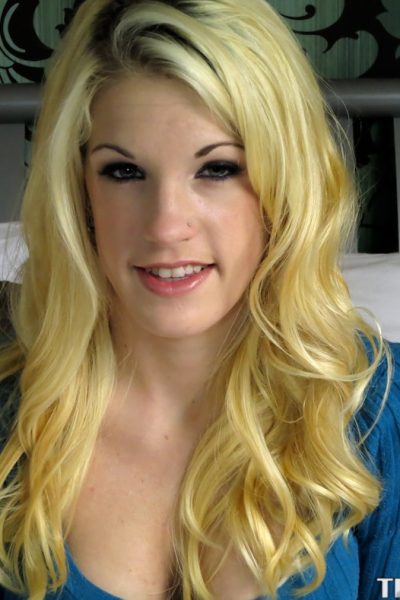 Erotic blonde teen Rebecca Young pulls down panties for POV doggystyle bang Image #1
